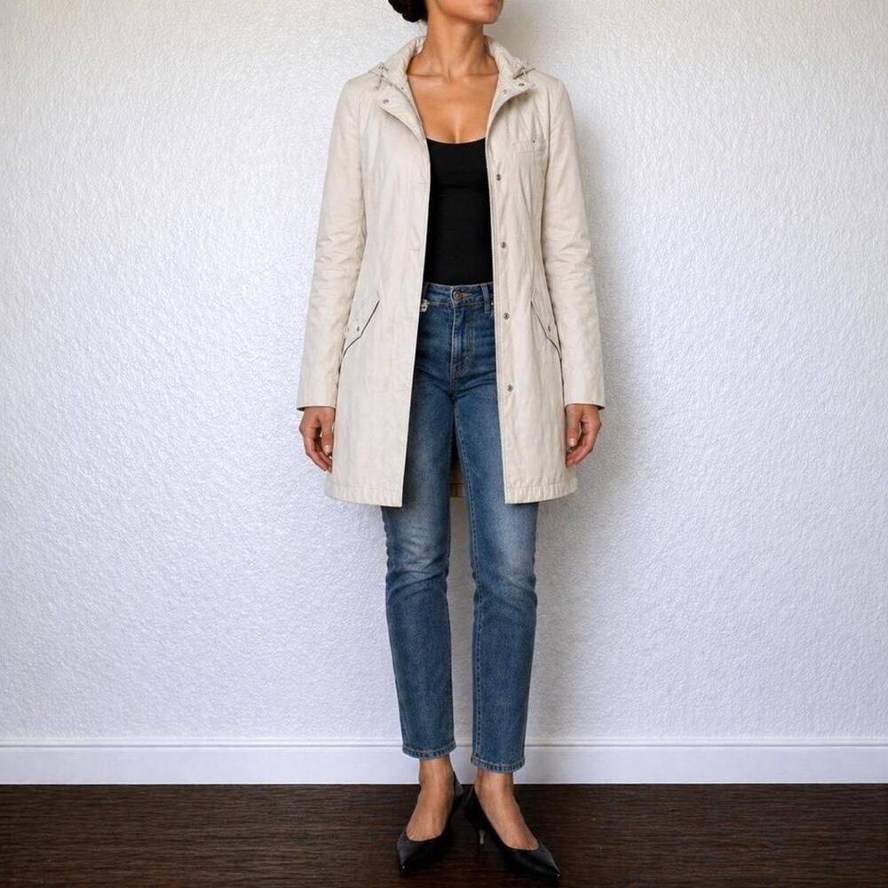 Vintage Ralph Lauren Cream Parisian Chic Hooded Jacket Size S Luxury